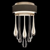 Fine Art Handcrafted Lighting Rain 3 Light 18" Tall LED Wall Sconce Ombre Bronze / Gold Glass