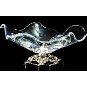 Fine Art Handcrafted Lighting Mariner Luxury 8" Tall Crystal Vase Polished Silver