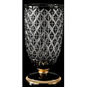 Fine Art Handcrafted Lighting Mariner Luxury 15" Tall Crystal Vase Antique Gold Plated