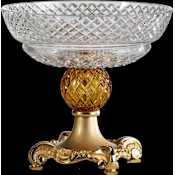 Fine Art Handcrafted Lighting Mariner Luxury 15" Tall Crystal Vase Antique Gold Plated