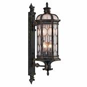 Fine Art Handcrafted Lighting Devonshire 4 Light 39" High Outdoor Wall Sconce with Seedy Glass Shade Antique Bronze