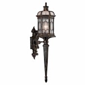 Fine Art Handcrafted Lighting Devonshire Single Light 32" High Outdoor Wall Sconce with Seedy Glass Shade Antique Bronze