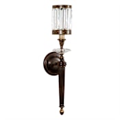 Fine Art Handcrafted Lighting Eaton Place Single-Light Wall Sconce with Channel-Set Crystal Diffuser and Crystal Accents Rustic Iron