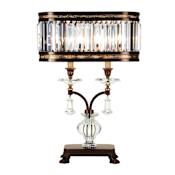 Fine Art Handcrafted Lighting Eaton Place Two-Light Table Lamp with Inline Dimmer Switch and Channel-Set Crystal Diffuser and Crystal Accents Rustic Iron