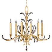Fine Art Handcrafted Lighting Beveled Arcs 6 Light 37" Wide Crystal Chandelier Gold Leaf