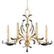 Fine Art Handcrafted Lighting Beveled Arcs 6 Light 44" Wide Crystal Chandelier Gold Leaf