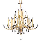 Fine Art Handcrafted Lighting Beveled Arcs 16 Light 58" Wide Crystal Chandelier Gold Leaf