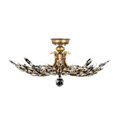 Fine Art Handcrafted Lighting Crystal Laurel 5 Light 28" Wide Semi-Flush Bowl Ceiling Fixture Gold Leaf