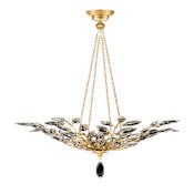 Fine Art Handcrafted Lighting Crystal Laurel 4 Light 35" Wide Crystal Chandelier Gold Leaf