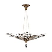 Fine Art Handcrafted Lighting Crystal Laurel 6 Light 47" Wide Crystal Chandelier Gold Leaf