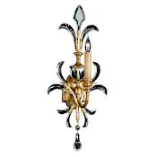 Fine Art Handcrafted Lighting Beveled Arcs Gold Single-Light Beveled Crystal Wall Sconce Gold Leaf