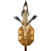 Fine Art Handcrafted Lighting Beveled Arcs Gold Single-Light Beveled Crystal Wall Sconce Gold Leaf
