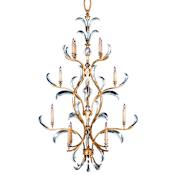 Fine Art Handcrafted Lighting Beveled Arcs Gold Sixteen-Light Three-Tier Beveled Crystal Chandelier Gold Leaf