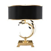 Fine Art Handcrafted Lighting Crystal Laurel 31" Tall Accent Table Lamp Gold Leaf / Black