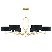 Fine Art Handcrafted Lighting Allegretto 6 Light 51" Wide Chandelier Gold Leaf / Black