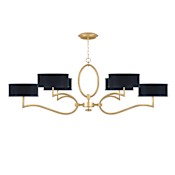 Fine Art Handcrafted Lighting Allegretto 6 Light 63" Wide Chandelier Gold Leaf / Black