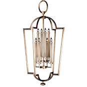 Fine Art Handcrafted Lighting Allegretto Gold Eight-Light Foyer Pendant with Faux Candle Accents Burnished Gold Leaf