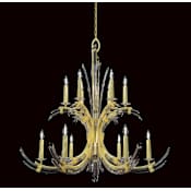 Fine Art Handcrafted Lighting Trevi 12 Light 42" Wide Crystal Abstract Chandelier Bronze