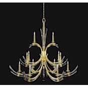 Fine Art Handcrafted Lighting Trevi 15 Light 56" Wide Crystal Abstract Chandelier Bronze