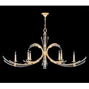 Fine Art Handcrafted Lighting Trevi 6 Light 68" Wide Crystal Abstract Chandelier Bronze