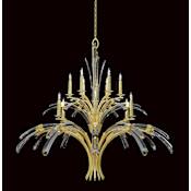 Fine Art Handcrafted Lighting Trevi 12 Light 56" Wide Crystal Abstract Chandelier Bronze