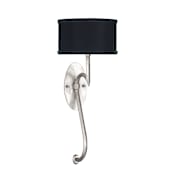 Fine Art Handcrafted Lighting Allegretto 22" Tall Wall Sconce Silver Leaf / Black