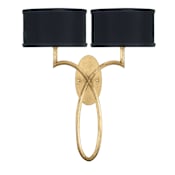 Fine Art Handcrafted Lighting Allegretto 2 Light 21" Tall Wall Sconce Gold Leaf / Black