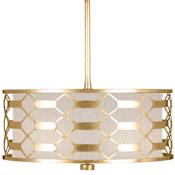 Fine Art Handcrafted Lighting Allegretto 3 Light 24" Wide Drum Chandelier Gold Leaf / Champagne