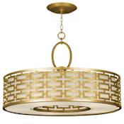Fine Art Handcrafted Lighting Allegretto 5 Light 40" Wide Drum Chandelier Gold Leaf / Champagne
