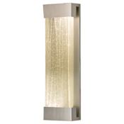 Fine Art Handcrafted Lighting Crystal Bakehouse 7x24 Two-Light Wall Sconce with Rectangular Crystal Spires Fused Glass Panel Silver with Crystal Spire Glass