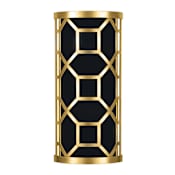 Fine Art Handcrafted Lighting Allegretto 2 Light 17" Tall Wall Sconce Gold Leaf / Black