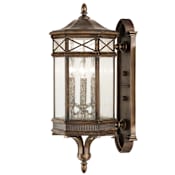 Fine Art Handcrafted Lighting 3 Light Outdoor Wall Sconce in Antique Bronze Finish from the Holland Park Collection Antique Bronze