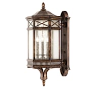 Fine Art Handcrafted Lighting 3 Light Outdoor Wall Sconce in Antique Bronze Finish from the Holland Park Collection Antique Bronze