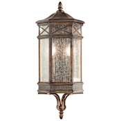 Fine Art Handcrafted Lighting 2 Light Outdoor Wall Sconce from the Holland Park Collection Antique Bronze