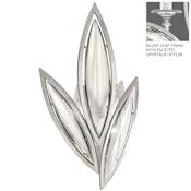 Fine Art Handcrafted Lighting 2 Light ADA Wall Sconce in Platinized Silver Leaf Finish with Hand-Cut Faceted Crystals from the Marquise Collection Platinized Silver Leaf