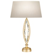 Fine Art Handcrafted Lighting 1 Light Accent Table Lamp in Florentine Brushed Gold Leaf Finish with Hand-Cut Faceted Crystals from the Marquise Collection Florentine Brushed Gold Leaf