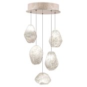Fine Art Handcrafted Lighting Natural Inspirations 5 Light 12" Wide LED Crystal Multi Light Pendant Gold Tone Silver Leaf