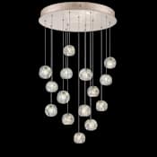 Fine Art Handcrafted Lighting Natural Inspirations 15 Light 21" Wide LED Crystal Multi Light Pendant Gold Tone Silver Leaf