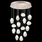 Fine Art Handcrafted Lighting Natural Inspirations 15 Light 21" Wide LED Crystal Multi Light Pendant Gold Tone Silver Leaf
