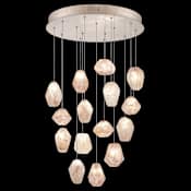 Fine Art Handcrafted Lighting Natural Inspirations 15 Light 21" Wide LED Crystal Multi Light Pendant Gold Tone Silver Leaf