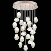 Fine Art Handcrafted Lighting Natural Inspirations 22 Light 24" Wide LED Crystal Multi Light Pendant Gold Tone Silver Leaf