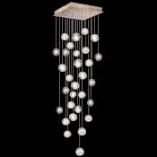 Fine Art Handcrafted Lighting Natural Inspirations 30 Light 30" Wide LED Crystal Multi Light Pendant Gold Tone Silver Leaf