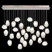 Fine Art Handcrafted Lighting Natural Inspirations 28 Light 54" Wide LED Crystal Multi Light Pendant Gold Tone Silver Leaf