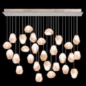 Fine Art Handcrafted Lighting Natural Inspirations 28 Light 54" Wide LED Crystal Multi Light Pendant Gold Tone Silver Leaf