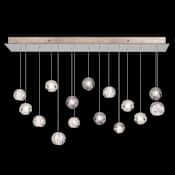 Fine Art Handcrafted Lighting Natural Inspirations 15 Light 48" Wide LED Crystal Multi Light Pendant Gold Tone Silver Leaf