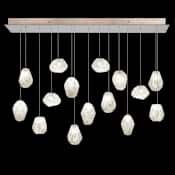 Fine Art Handcrafted Lighting Natural Inspirations 15 Light 48" Wide LED Crystal Multi Light Pendant Gold Tone Silver Leaf