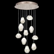Fine Art Handcrafted Lighting Natural Inspirations 10 Light 22" Wide LED Crystal Multi Light Pendant Gold Tone Silver Leaf
