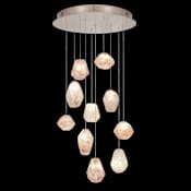 Fine Art Handcrafted Lighting Natural Inspirations 10 Light 22" Wide LED Crystal Multi Light Pendant Gold Tone Silver Leaf