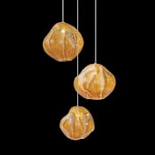 Fine Art Handcrafted Lighting Vesta 3 Light 9" Wide LED Abstract Multi Light Pendant Gold