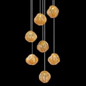 Fine Art Handcrafted Lighting Vesta 7 Light 14" Wide LED Abstract Multi Light Pendant Gold